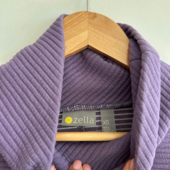 Zella Carey Ridge Funnel Neck Pullover Purple XS - Picture 3 of 9